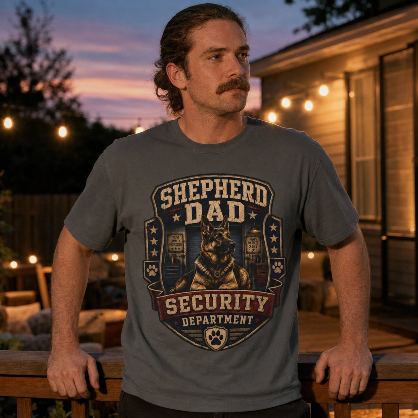 German Shepherd Dad Security Department T-Shirt | Funny Dog Tee | Pet Print Lab