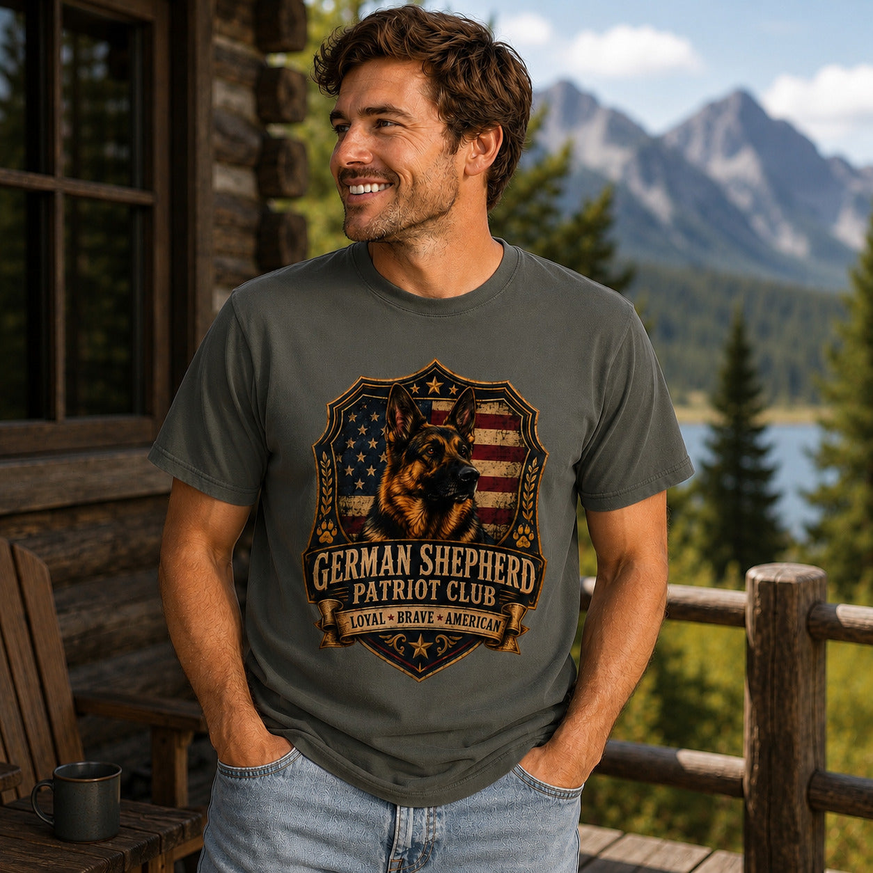German Shepherd Patriot Club T-Shirt β Loyal Brave American Tee