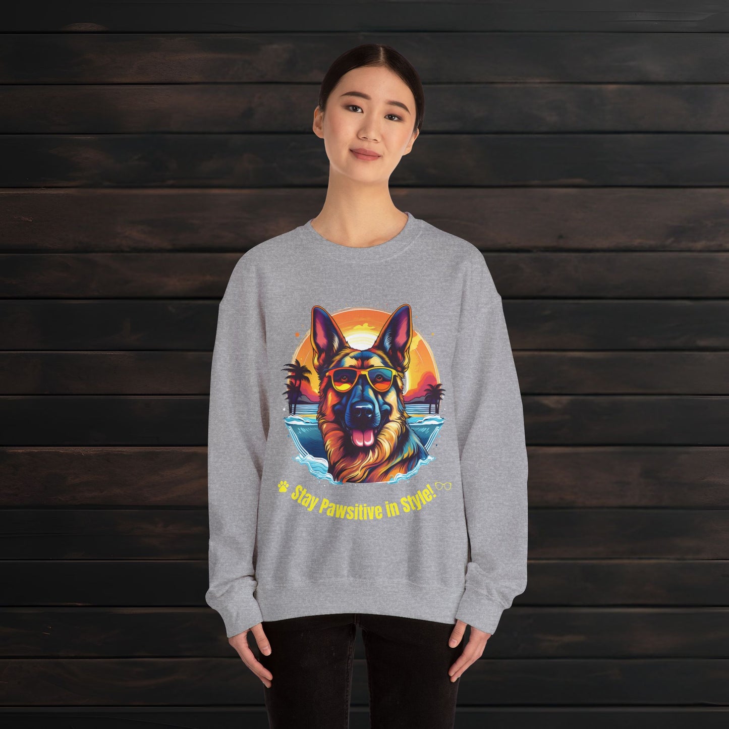 Stay Pawsitive in Style β Unisex Heavy Blendβ’ Crewneck Sweatshirt πΎπ
π