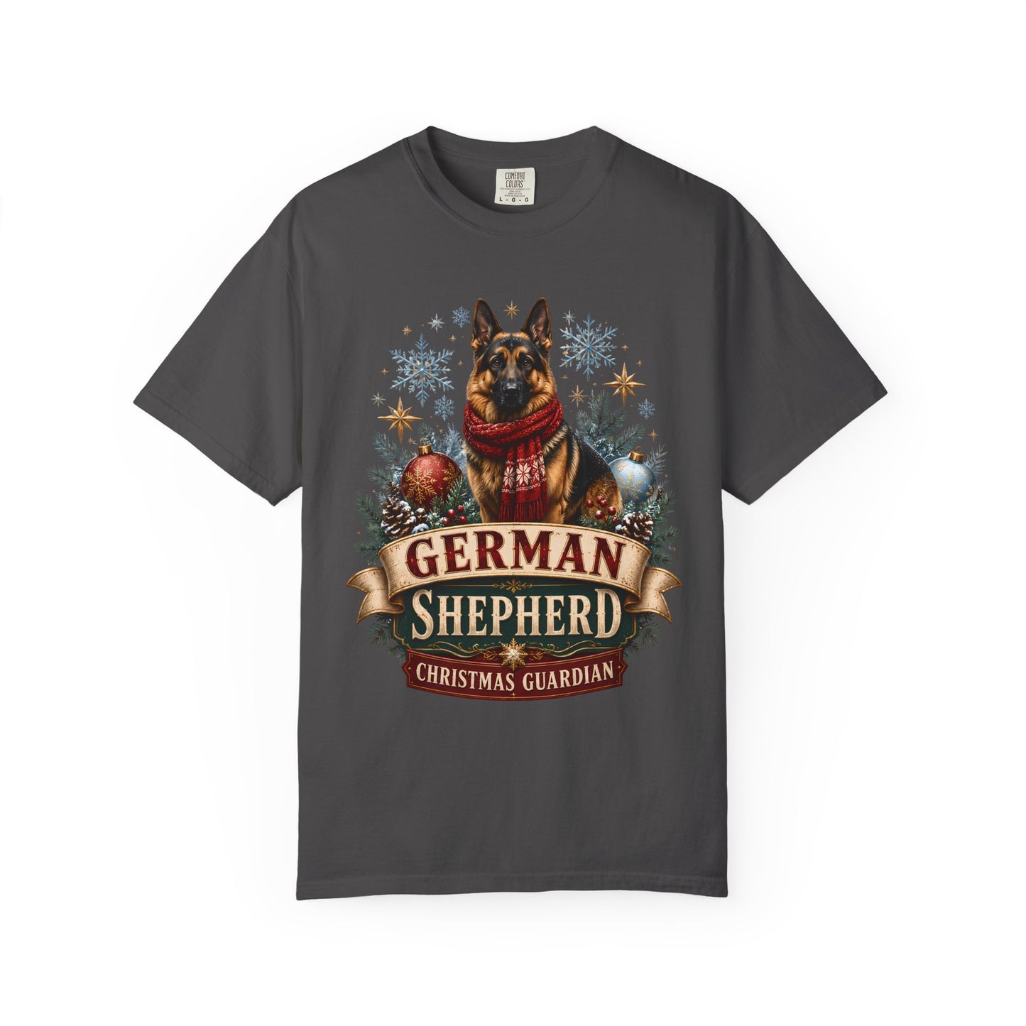German Shepherd Christmas T-Shirt — "Christmas Guardian" Holiday Dog Lover Tee