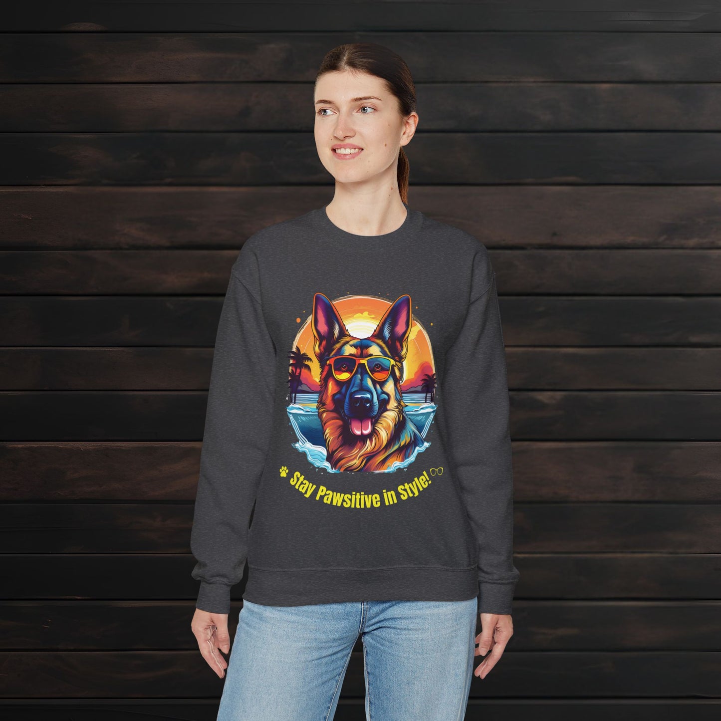 Stay Pawsitive in Style β Unisex Heavy Blendβ’ Crewneck Sweatshirt πΎπ
π