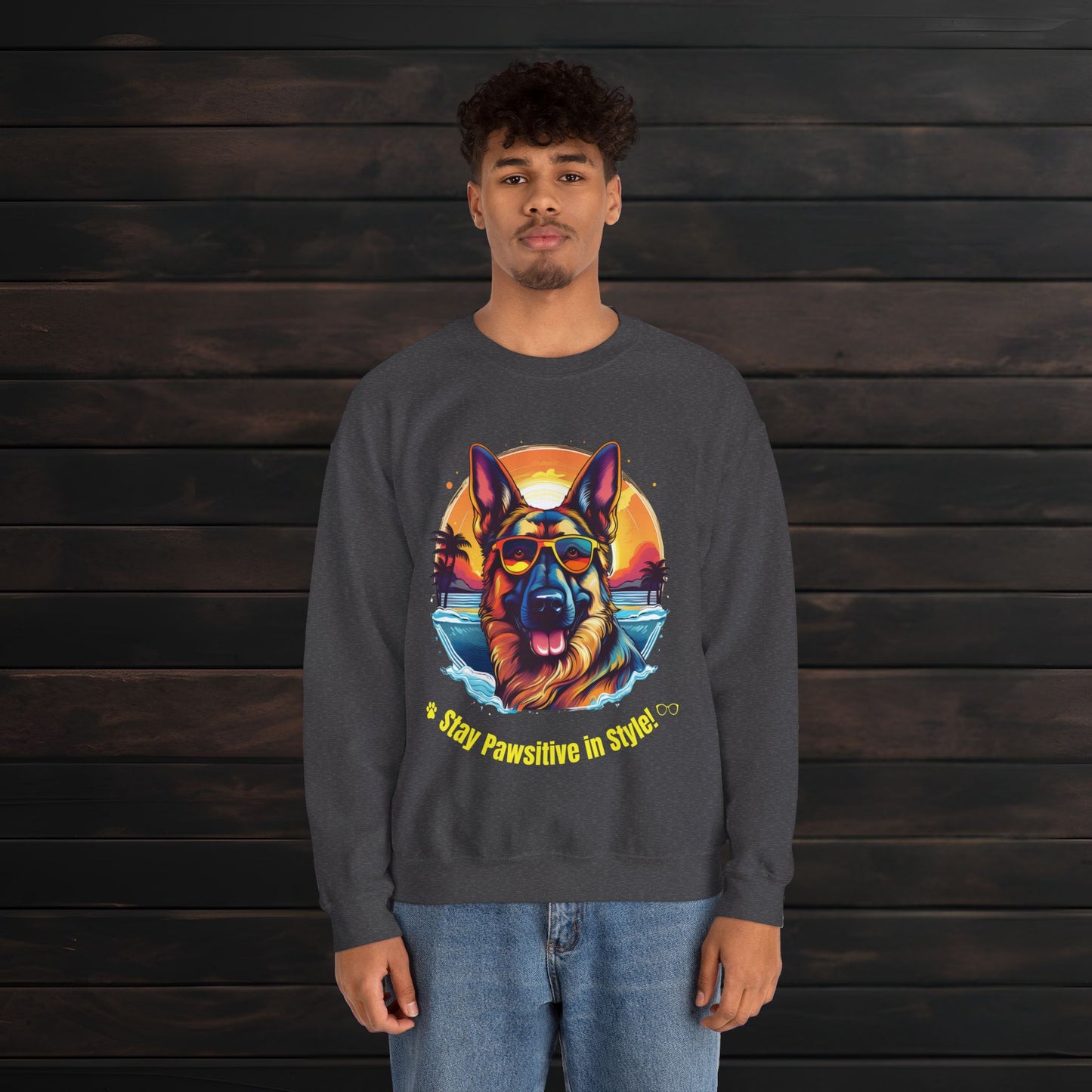 Stay Pawsitive in Style β Unisex Heavy Blendβ’ Crewneck Sweatshirt πΎπ
π