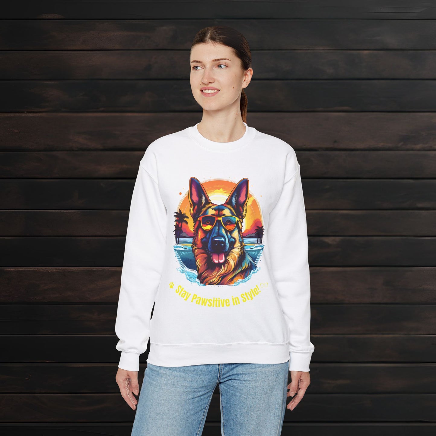 Stay Pawsitive in Style β Unisex Heavy Blendβ’ Crewneck Sweatshirt πΎπ
π