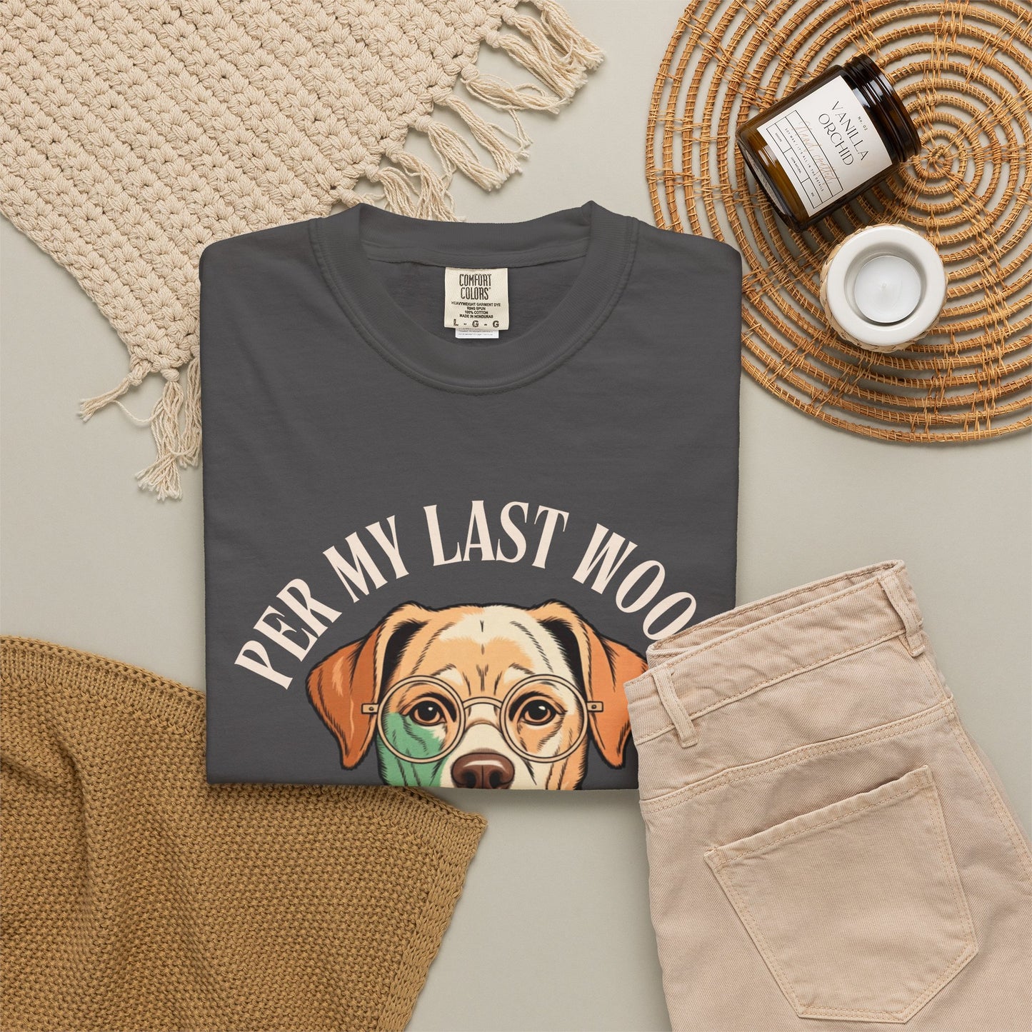 Per My Last Woof - Colorful Labrador Unisex Garment-Dyed T-shirt