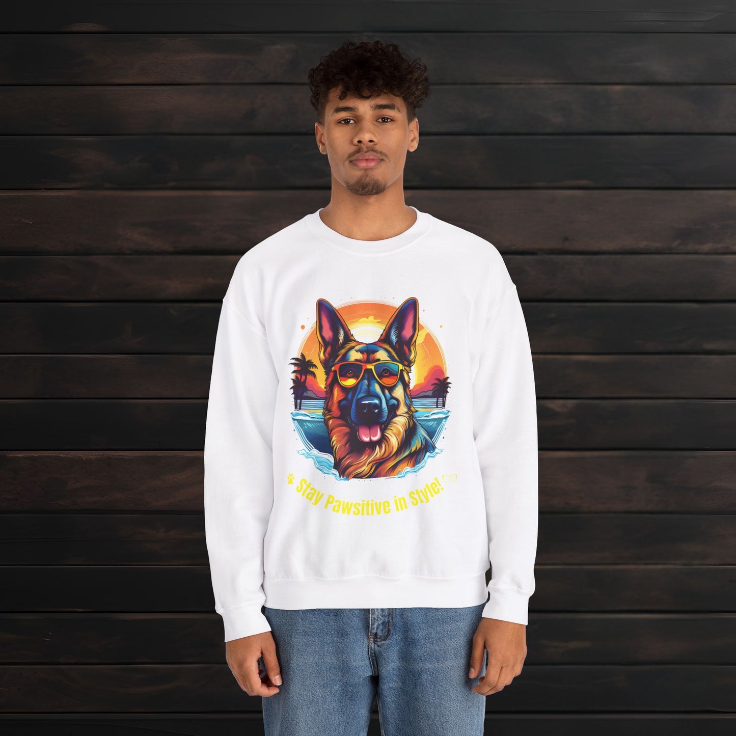 Stay Pawsitive in Style β Unisex Heavy Blendβ’ Crewneck Sweatshirt πΎπ
π