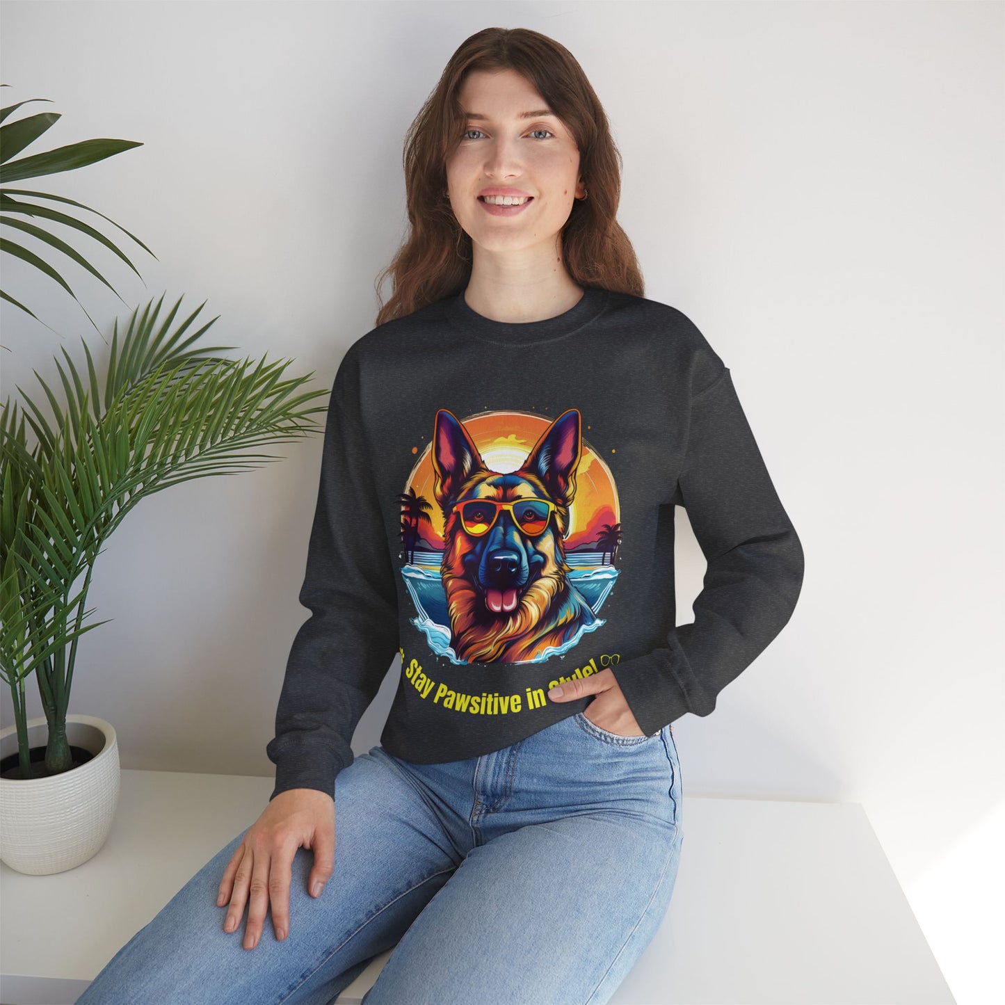 Stay Pawsitive in Style β Unisex Heavy Blendβ’ Crewneck Sweatshirt πΎπ
π