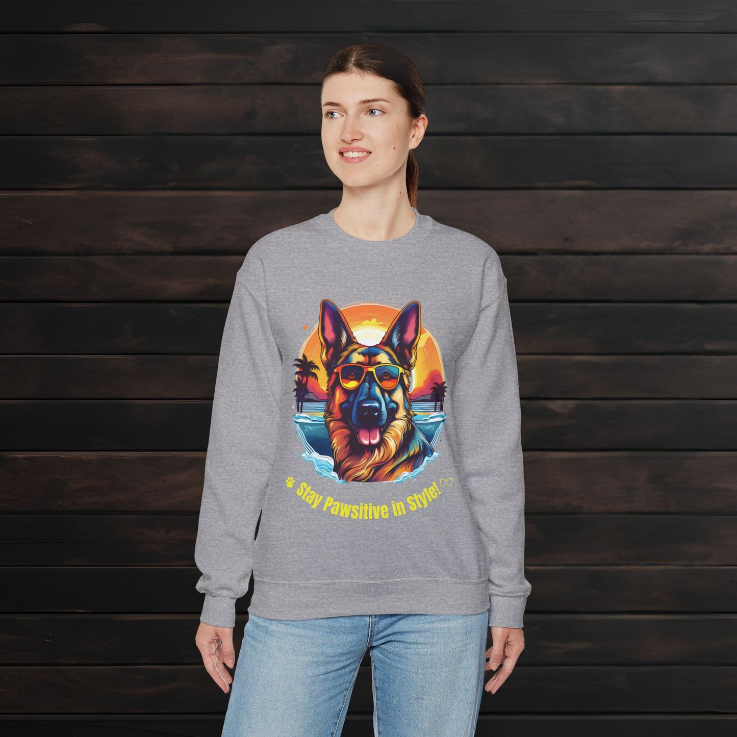 Stay Pawsitive in Style β Unisex Heavy Blendβ’ Crewneck Sweatshirt πΎπ
π