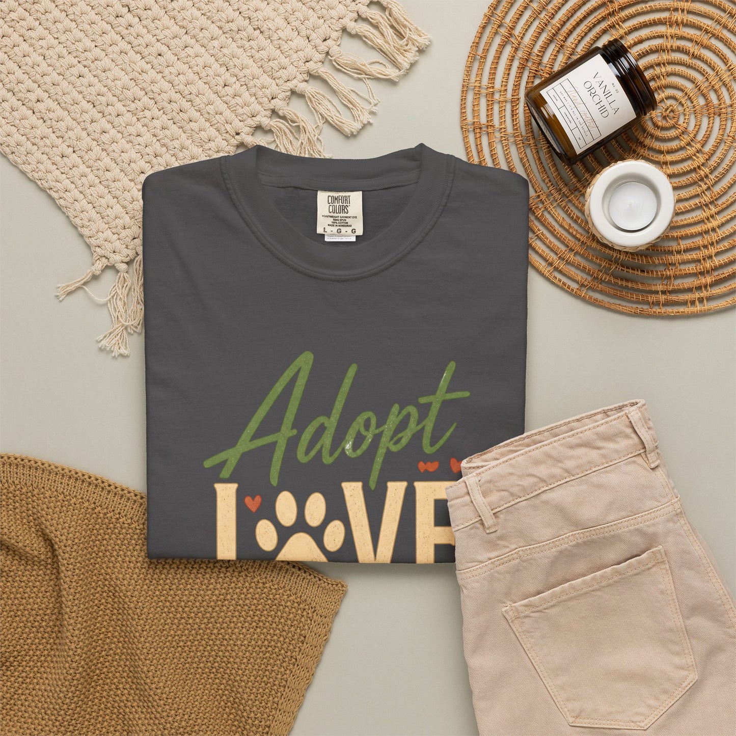 Adopt Love Rescue Repeat Unisex Garment-Dyed T-shirt