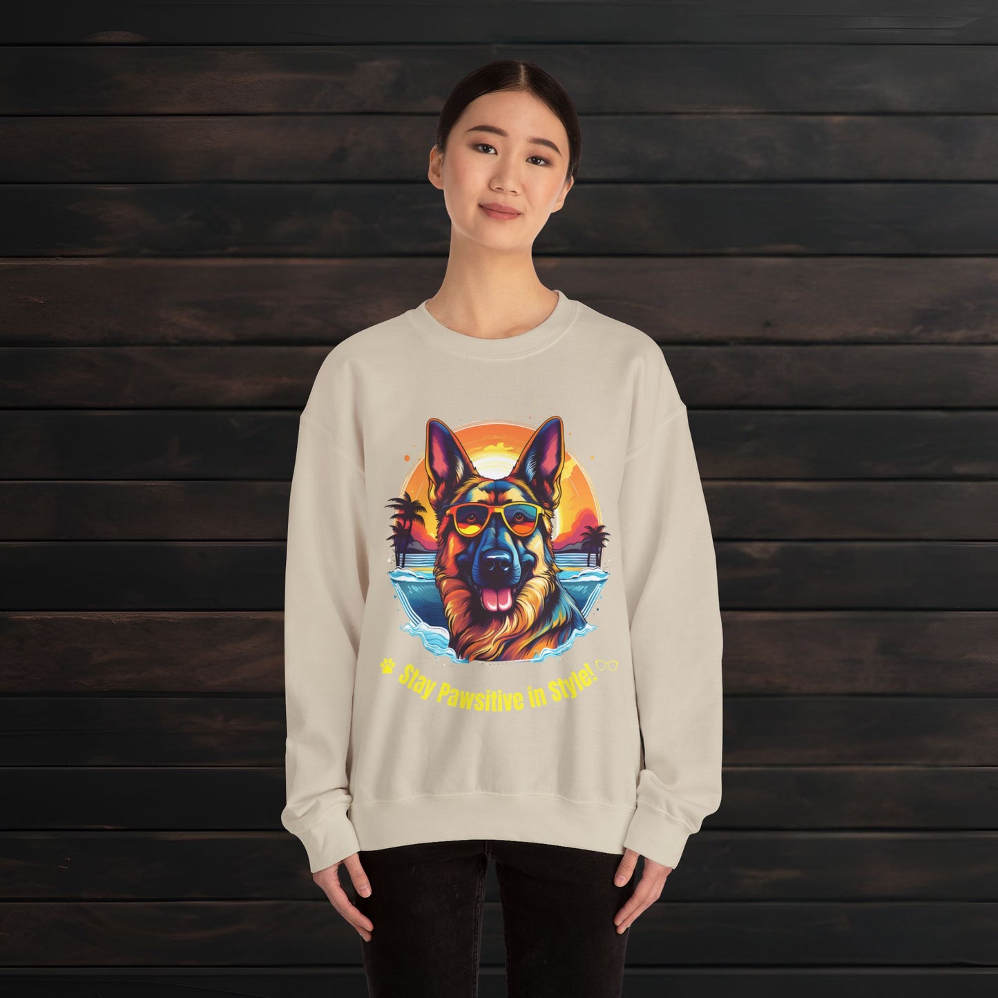 Stay Pawsitive in Style β Unisex Heavy Blendβ’ Crewneck Sweatshirt πΎπ
π