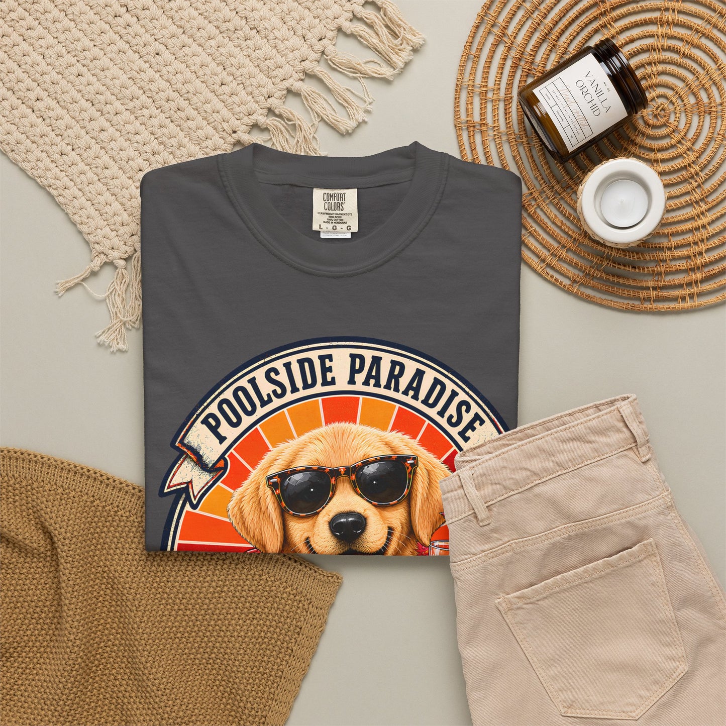 Poolside Paradise Lab Life Petrol - Unisex Garment-Dyed T-shirt