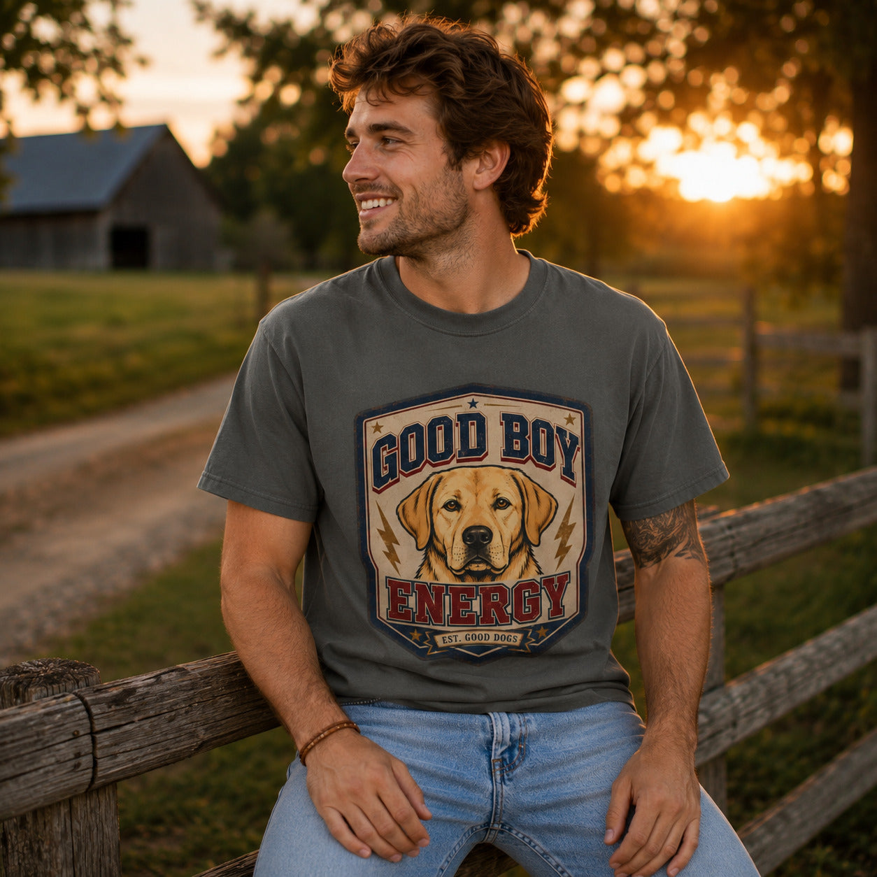 Good Boy Energy T-Shirt β Vintage Labrador Graphic Tee