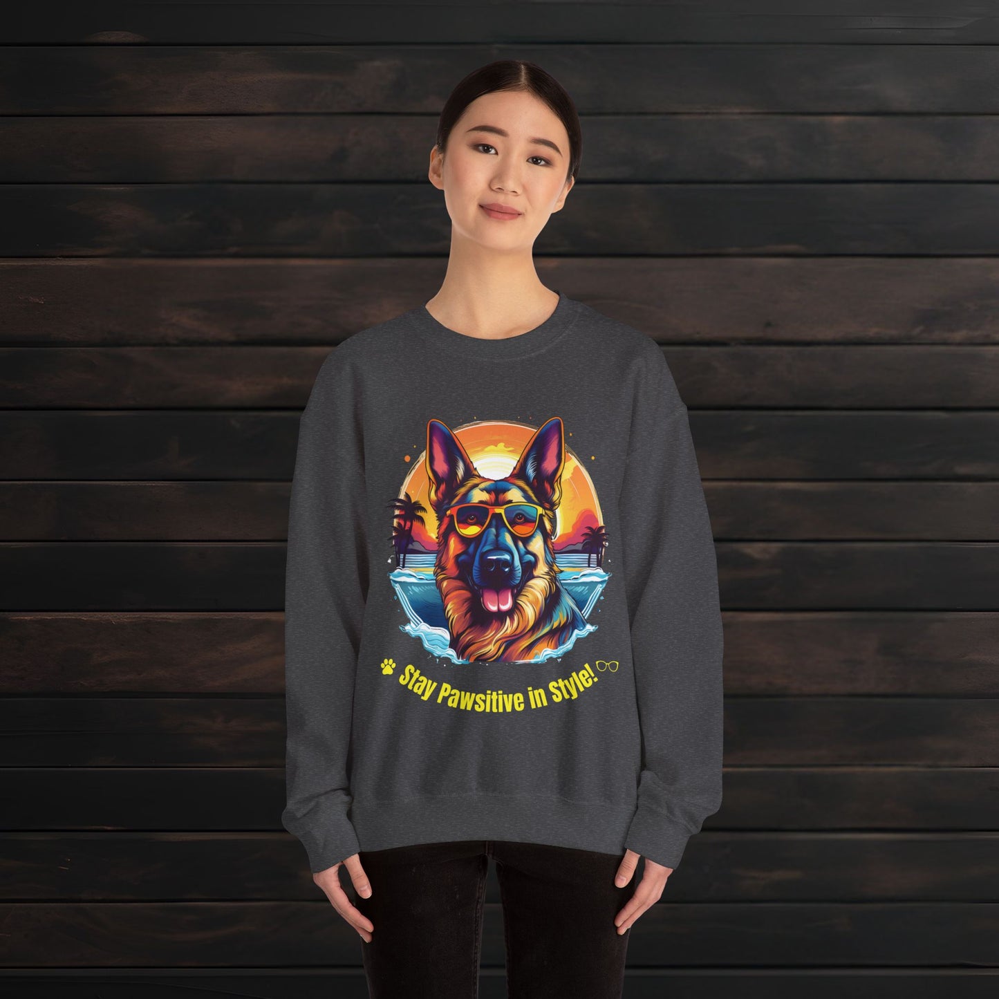 Stay Pawsitive in Style β Unisex Heavy Blendβ’ Crewneck Sweatshirt πΎπ
π