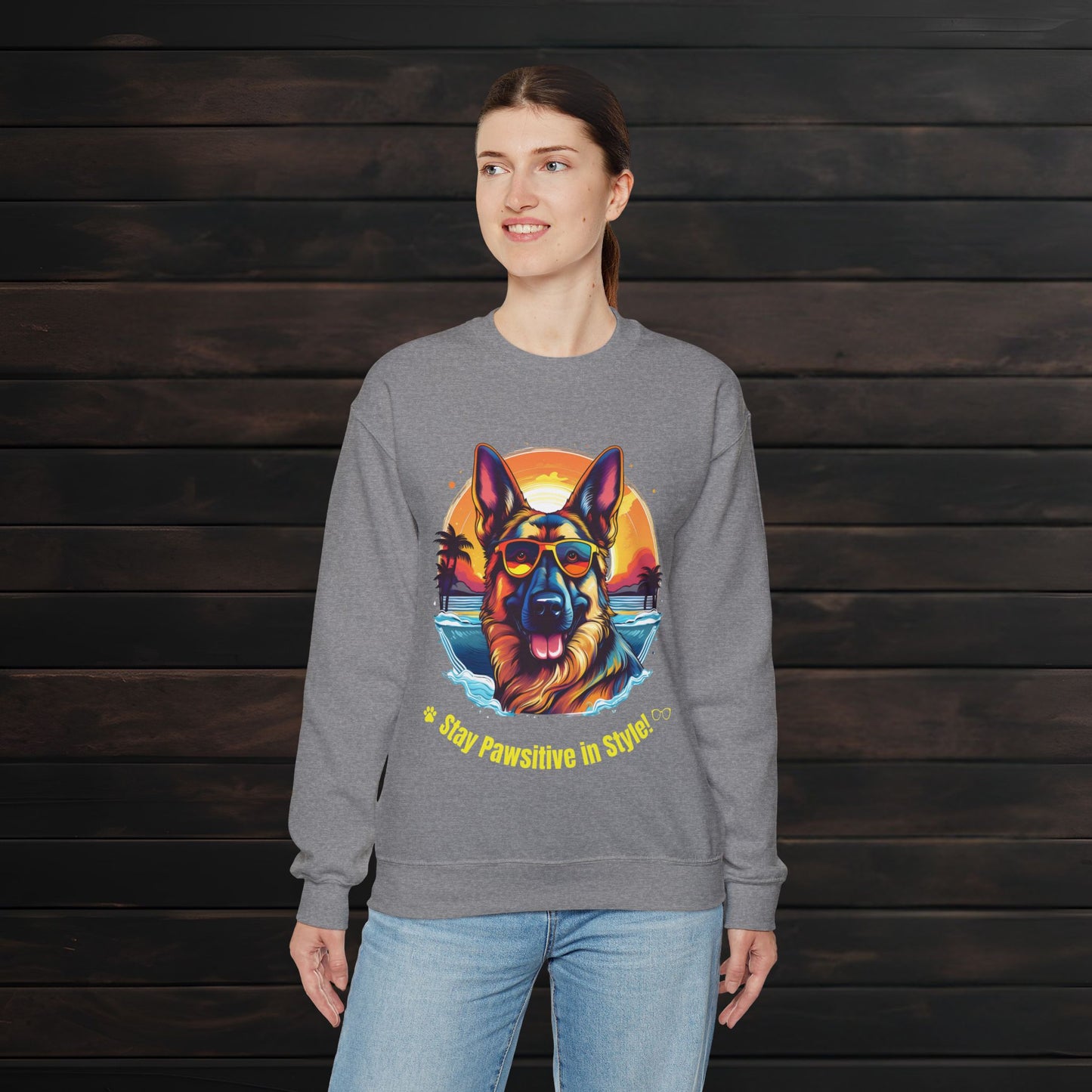 Stay Pawsitive in Style β Unisex Heavy Blendβ’ Crewneck Sweatshirt πΎπ
π