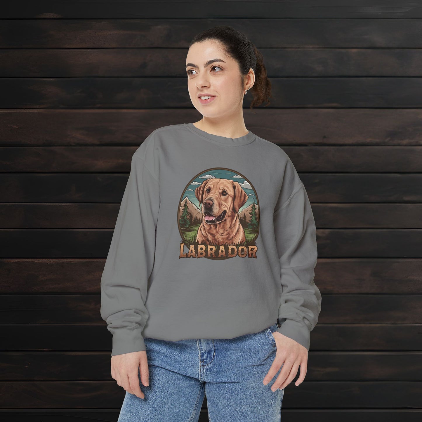 Unisex Labrador Crewneck Sweatshirt β Garment-Dyed Comfort πΎπ