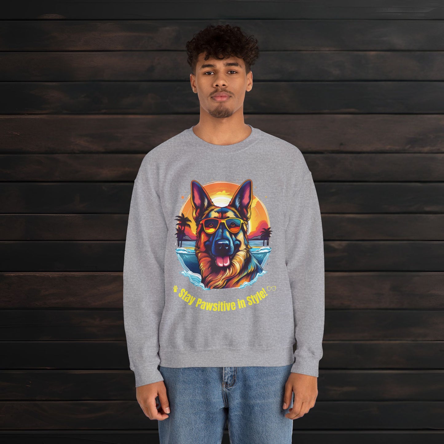 Stay Pawsitive in Style β Unisex Heavy Blendβ’ Crewneck Sweatshirt πΎπ
π