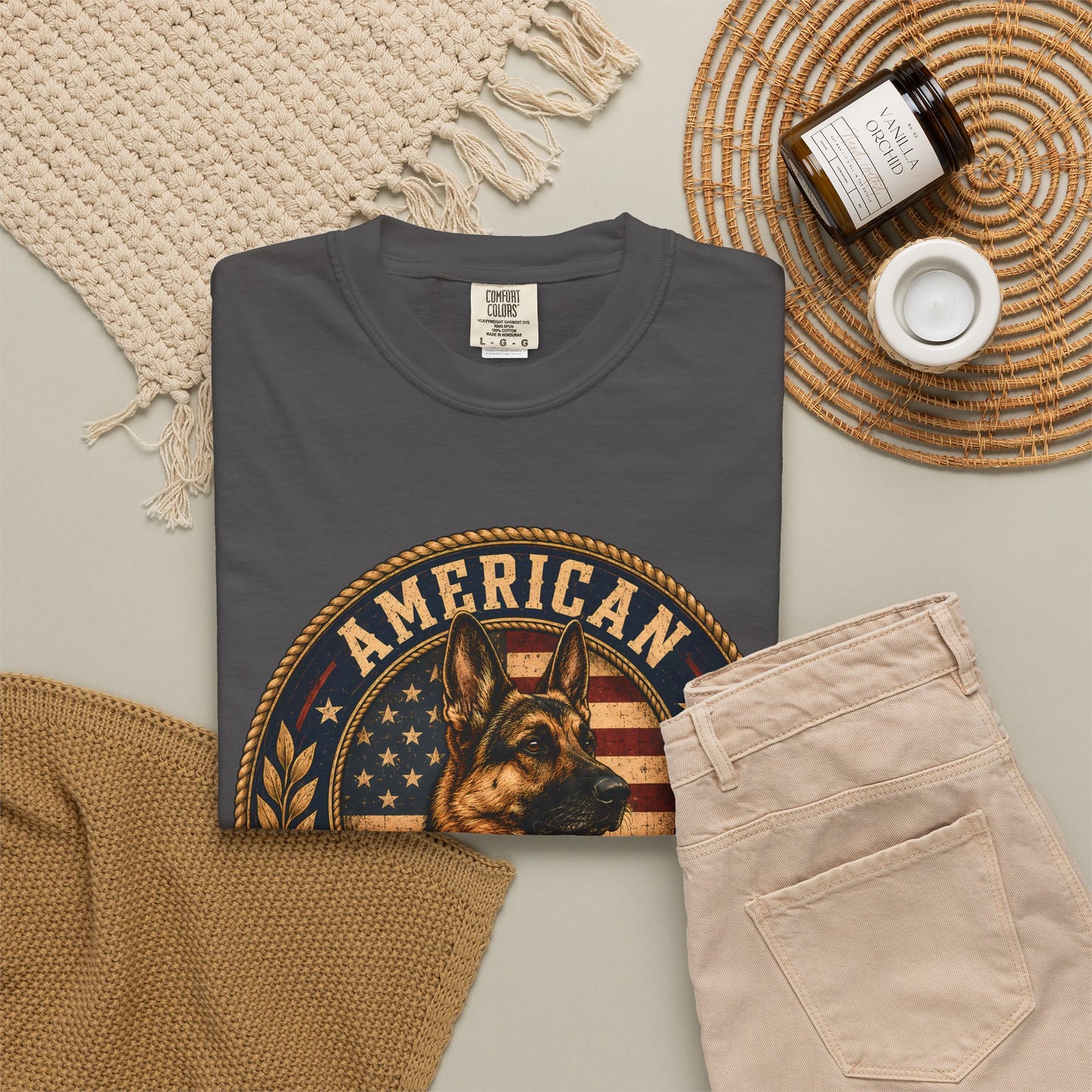 American Working Dog Club T-Shirt — German Shepherd Patriotic Crew Tee