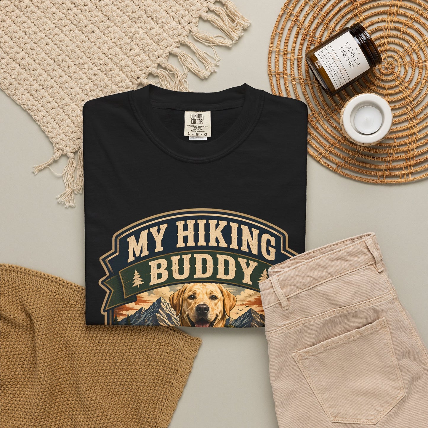 Hiking Dog T-Shirt — "My Hiking Buddy Has Four Legs" Graphic Tee