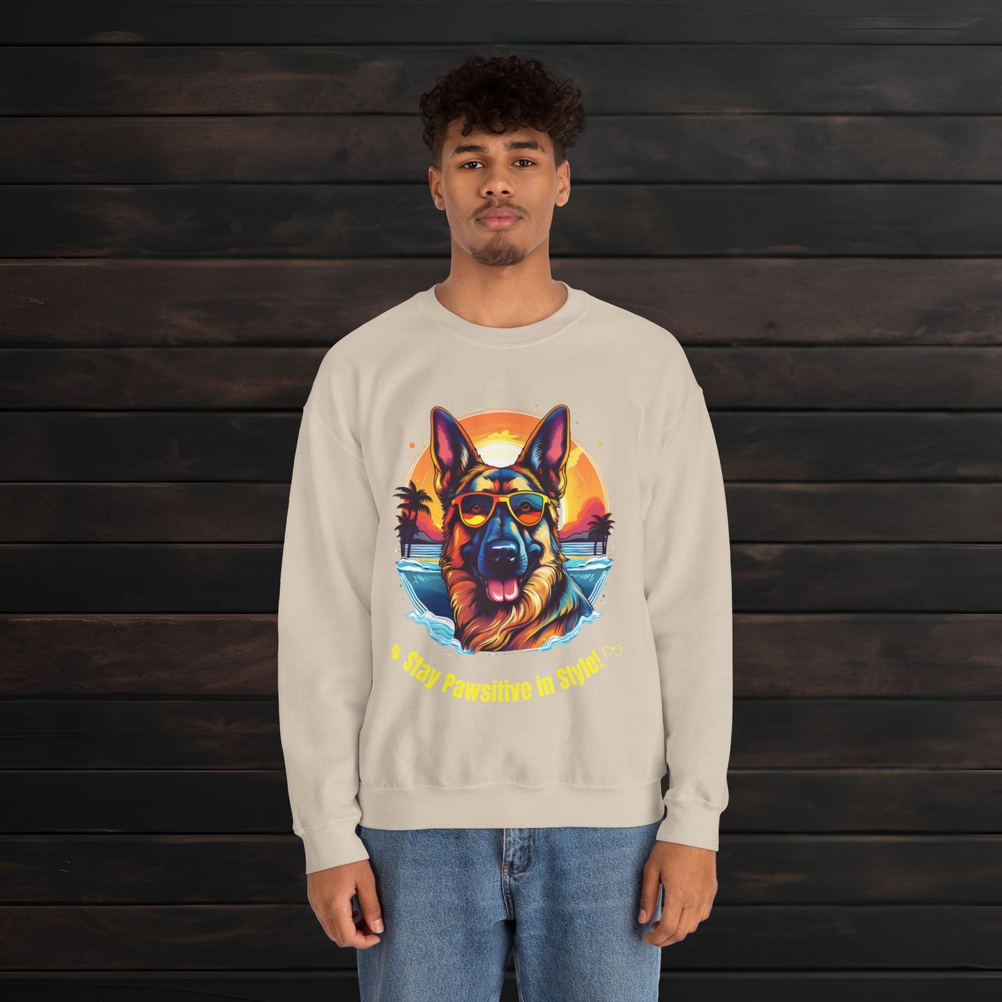 Stay Pawsitive in Style β Unisex Heavy Blendβ’ Crewneck Sweatshirt πΎπ
π