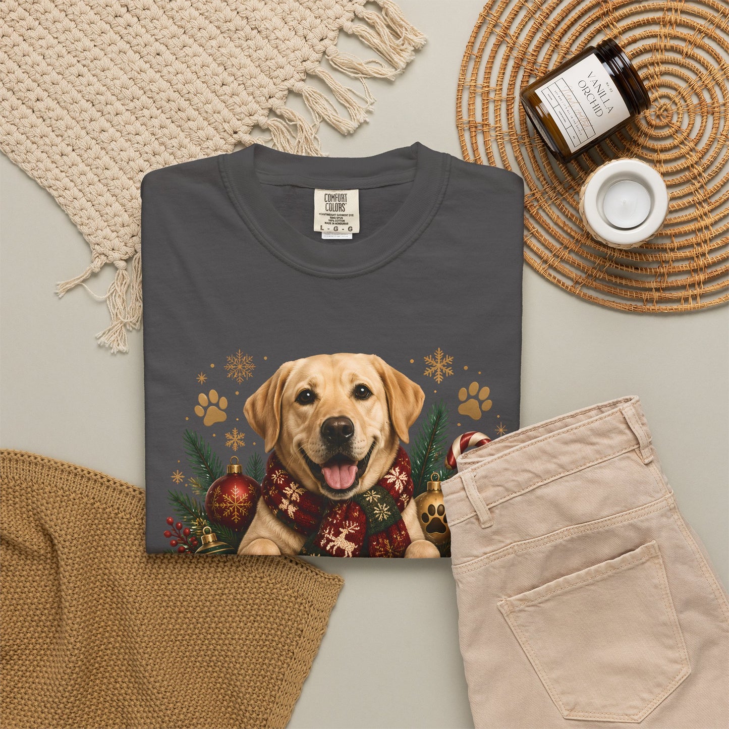 Merry Labmas T-Shirt — Labrador Christmas Crew Holiday Tee