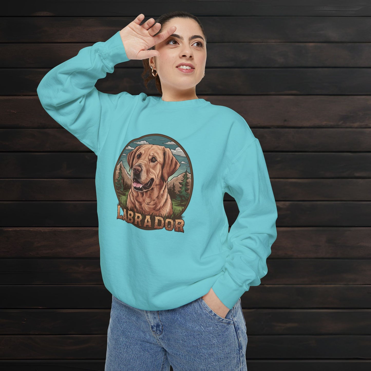 Unisex Labrador Crewneck Sweatshirt β Garment-Dyed Comfort πΎπ