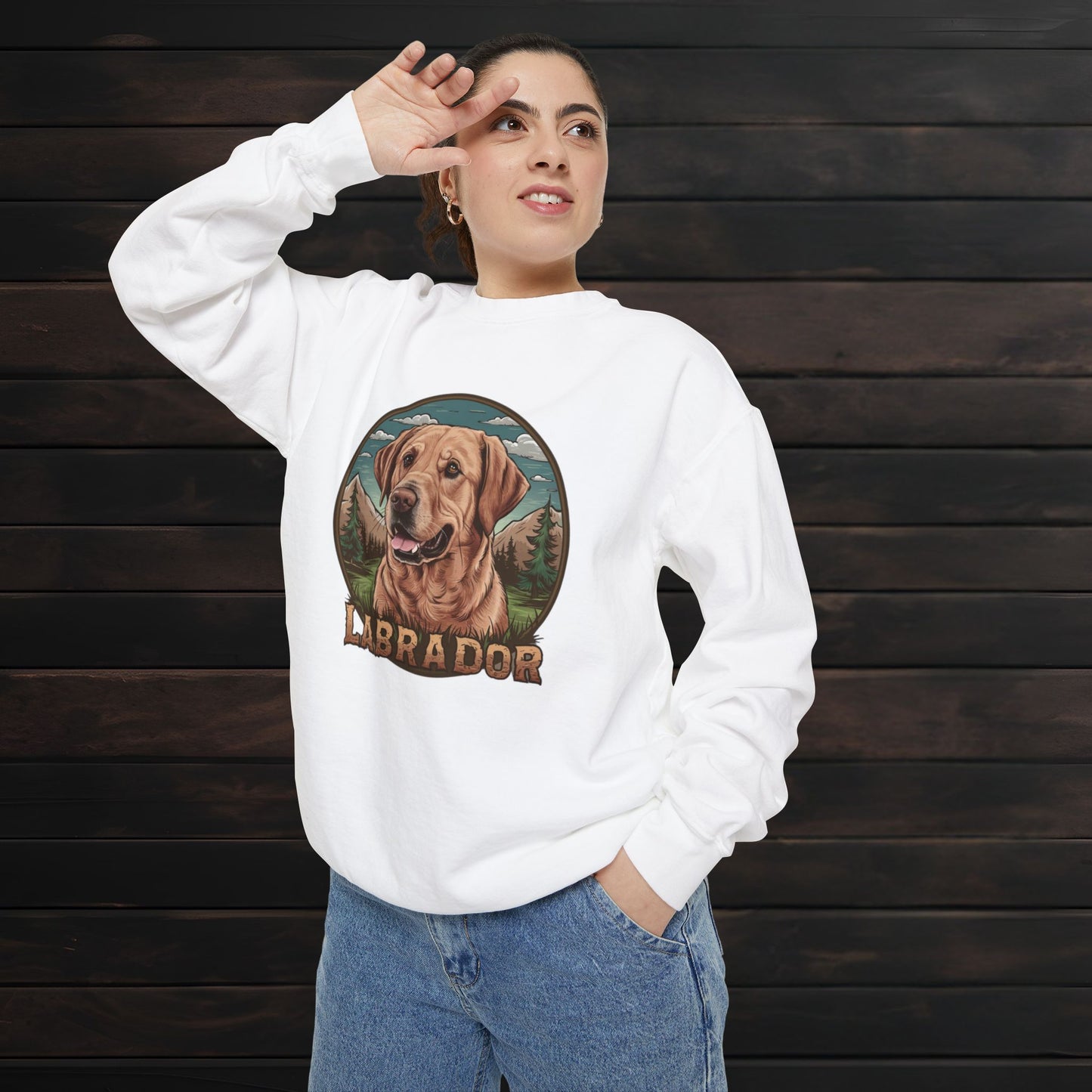 Unisex Labrador Crewneck Sweatshirt β Garment-Dyed Comfort πΎπ