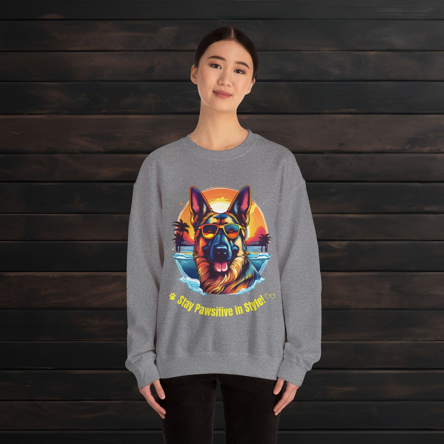 Stay Pawsitive in Style β Unisex Heavy Blendβ’ Crewneck Sweatshirt πΎπ
π
