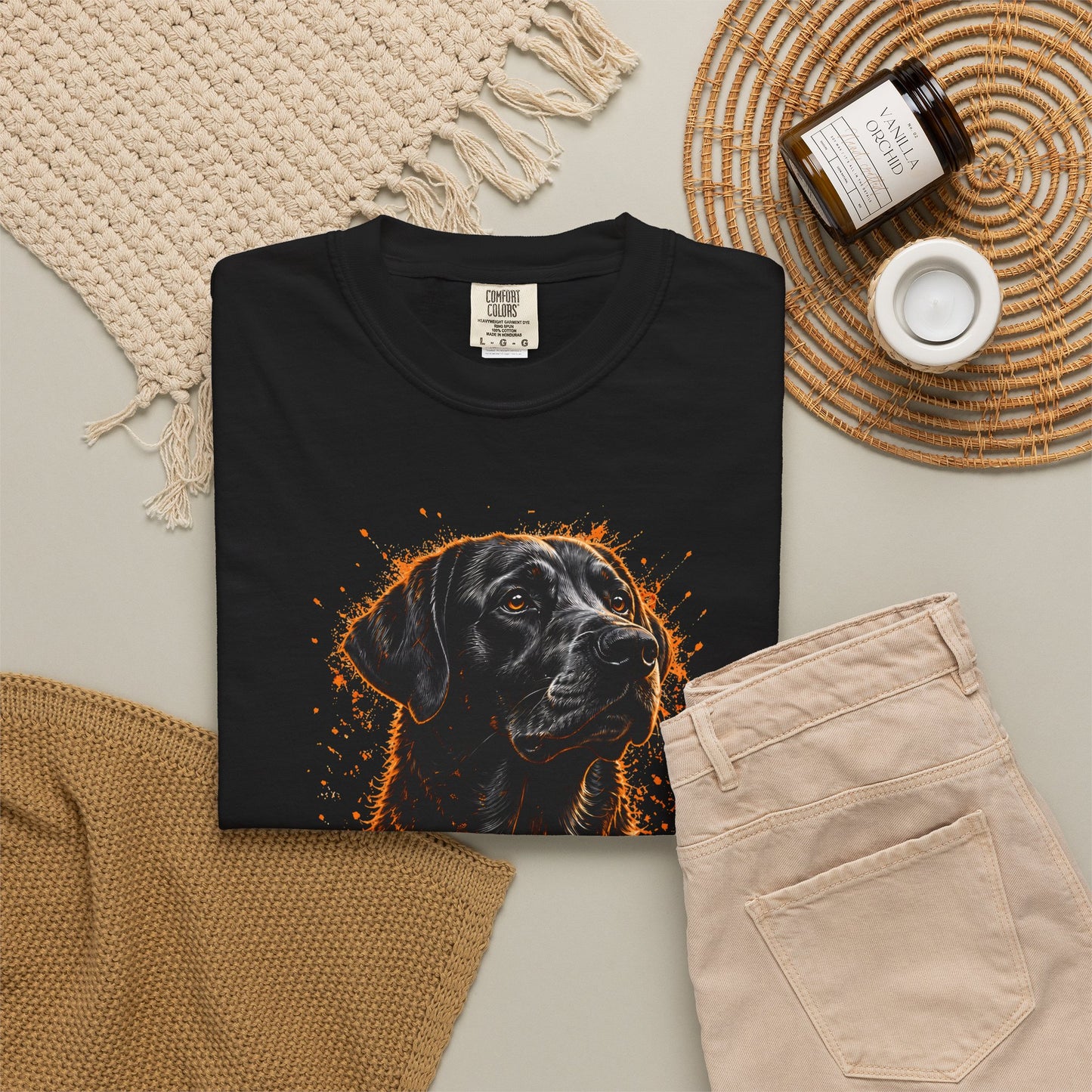 Fcous Trust Protect Black Labrador Unisex Garment-Dyed T-shirt