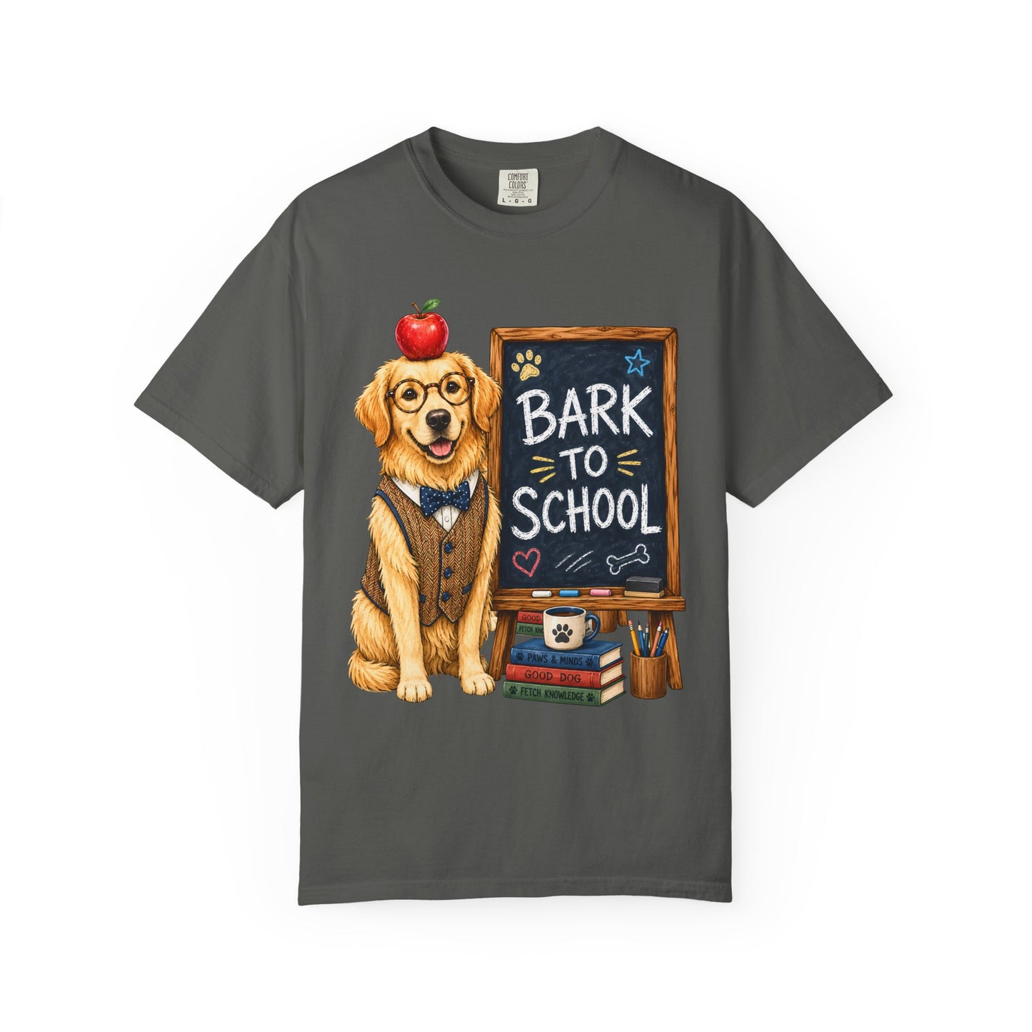 Bark to School Golden Retriever T‑Shirt — Back to School Dog Tee