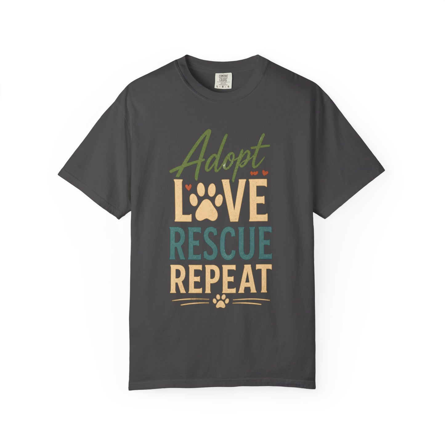 Adopt Love Rescue Repeat Unisex Garment-Dyed T-shirt