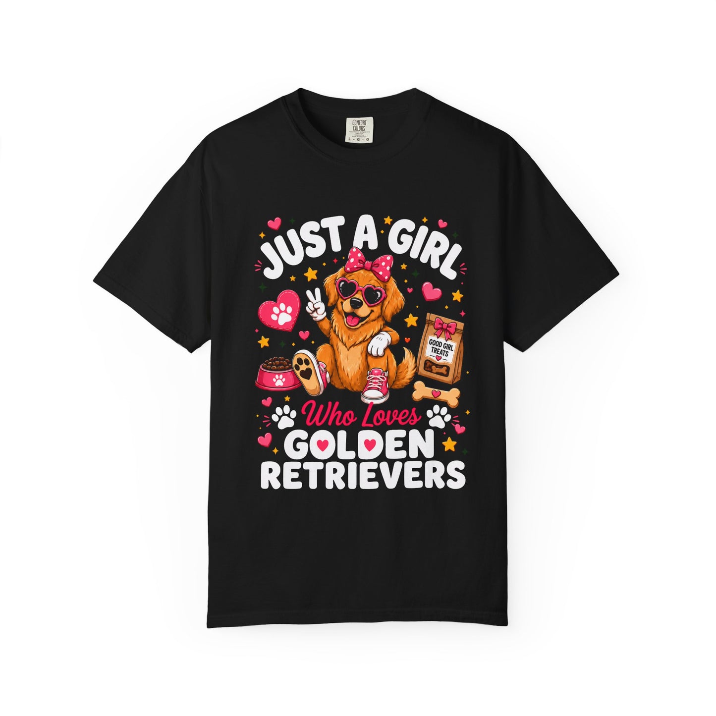 Just A Girl Golden Retrievers Unisex Garment-Dyed T-shirt
