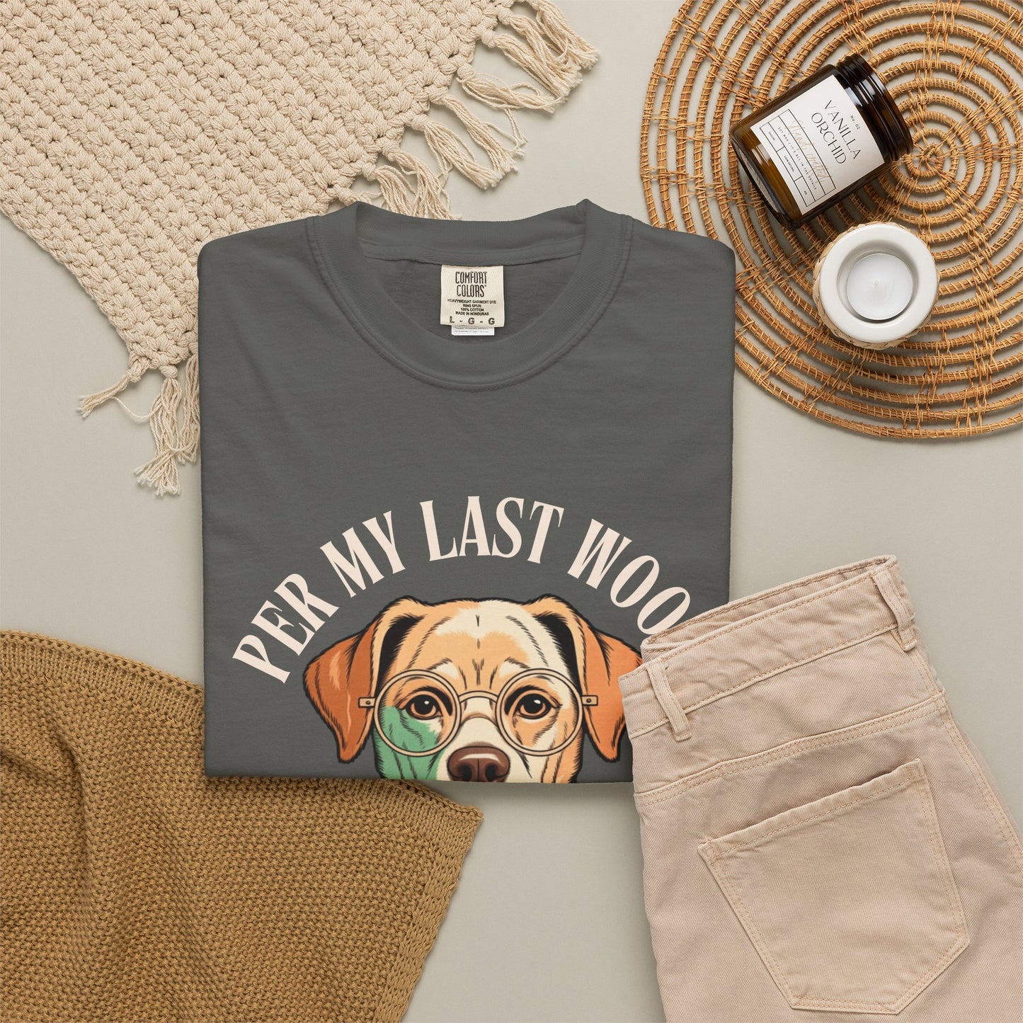 Per My Last Woof - Colorful Labrador Unisex Garment-Dyed T-shirt