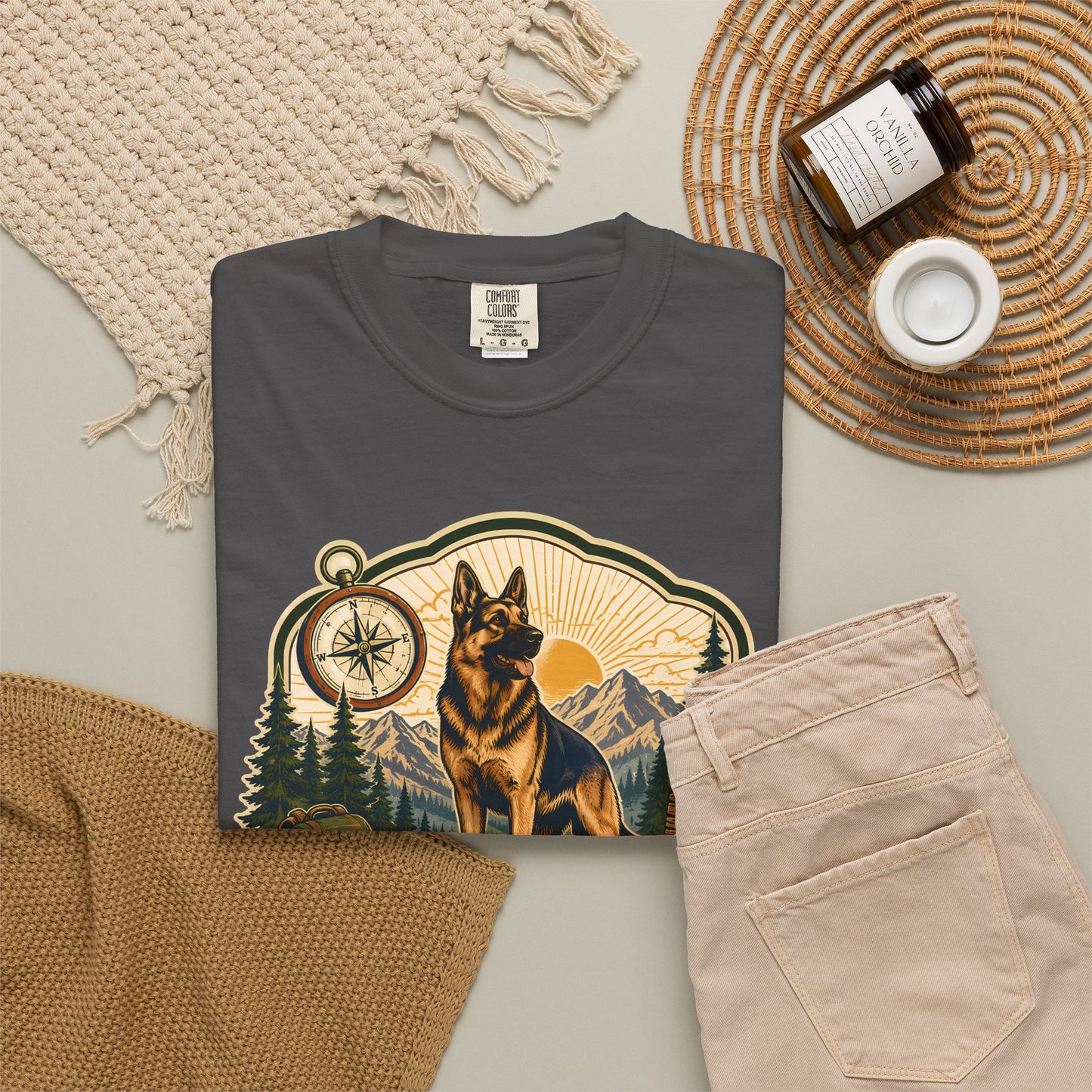 My Hiking Buddy Is A German Shepherd T-Shirt — Outdoor Dog Lover Tee