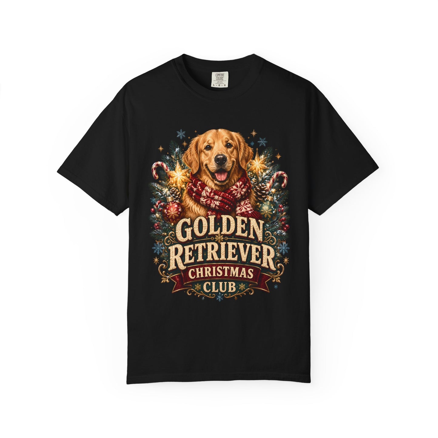 Golden Retriever Christmas T-Shirt — "Golden Retriever Christmas Club" Holiday Tee