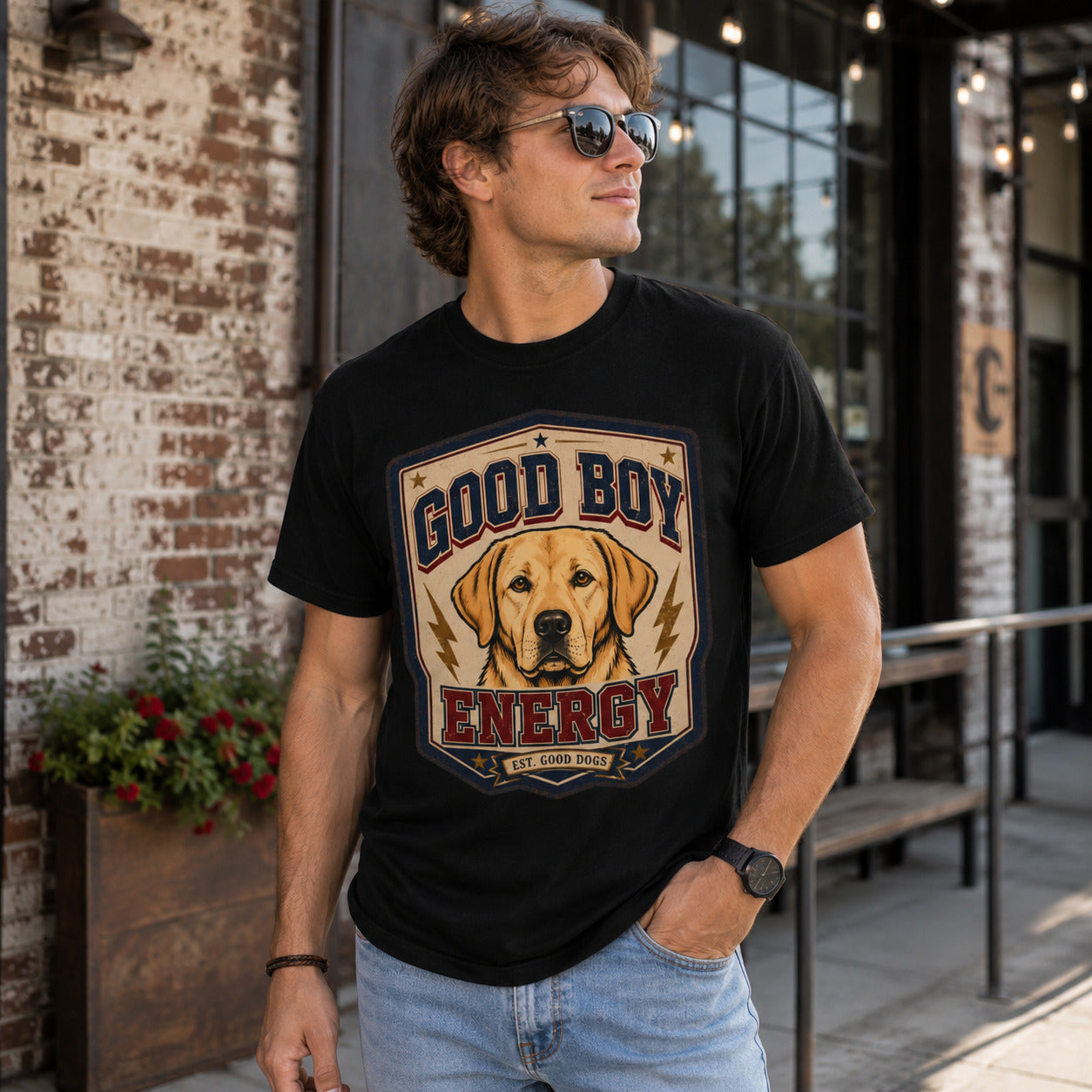 Good Boy Energy T-Shirt — Vintage Labrador Graphic Tee