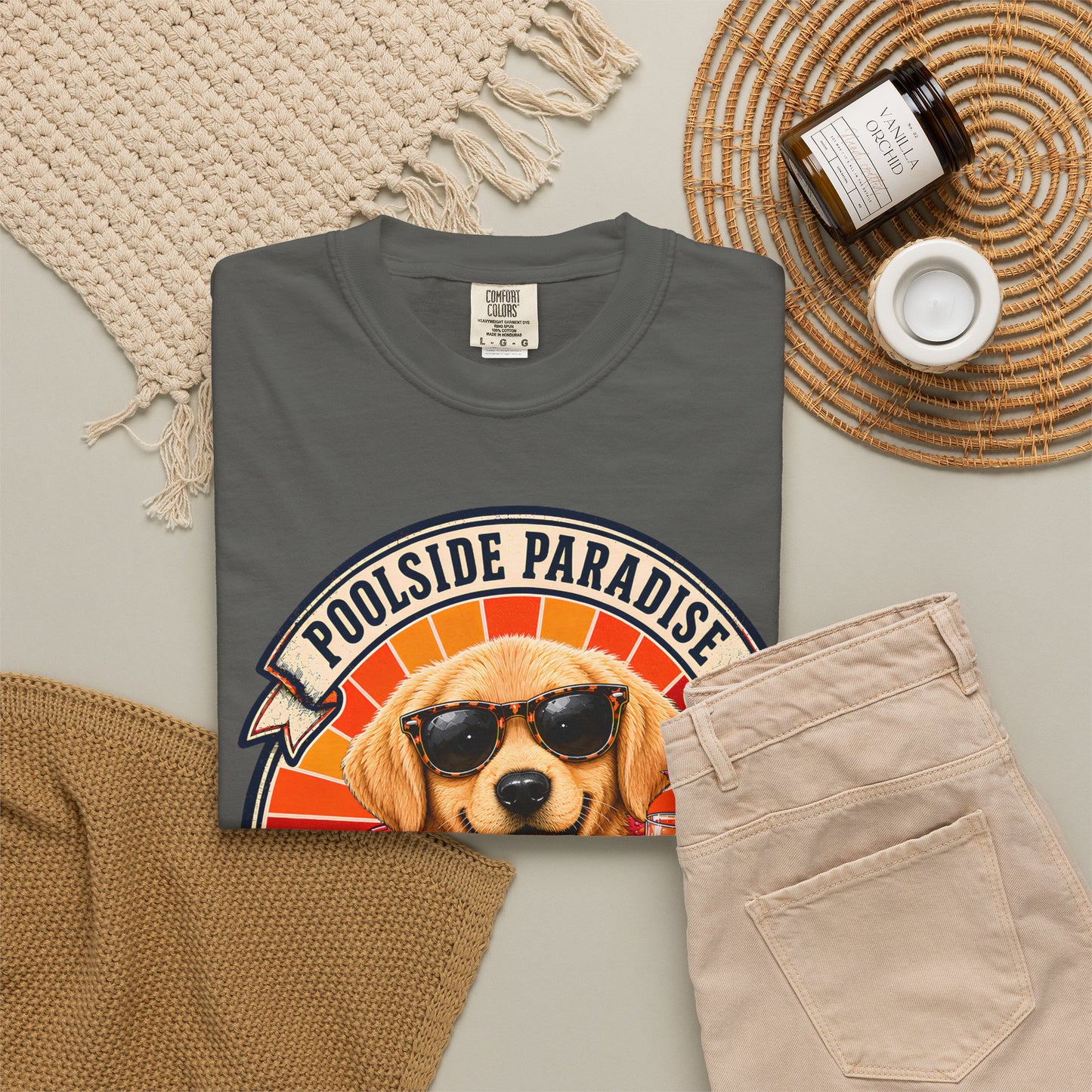 Poolside Paradise Lab Life Petrol - Unisex Garment-Dyed T-shirt