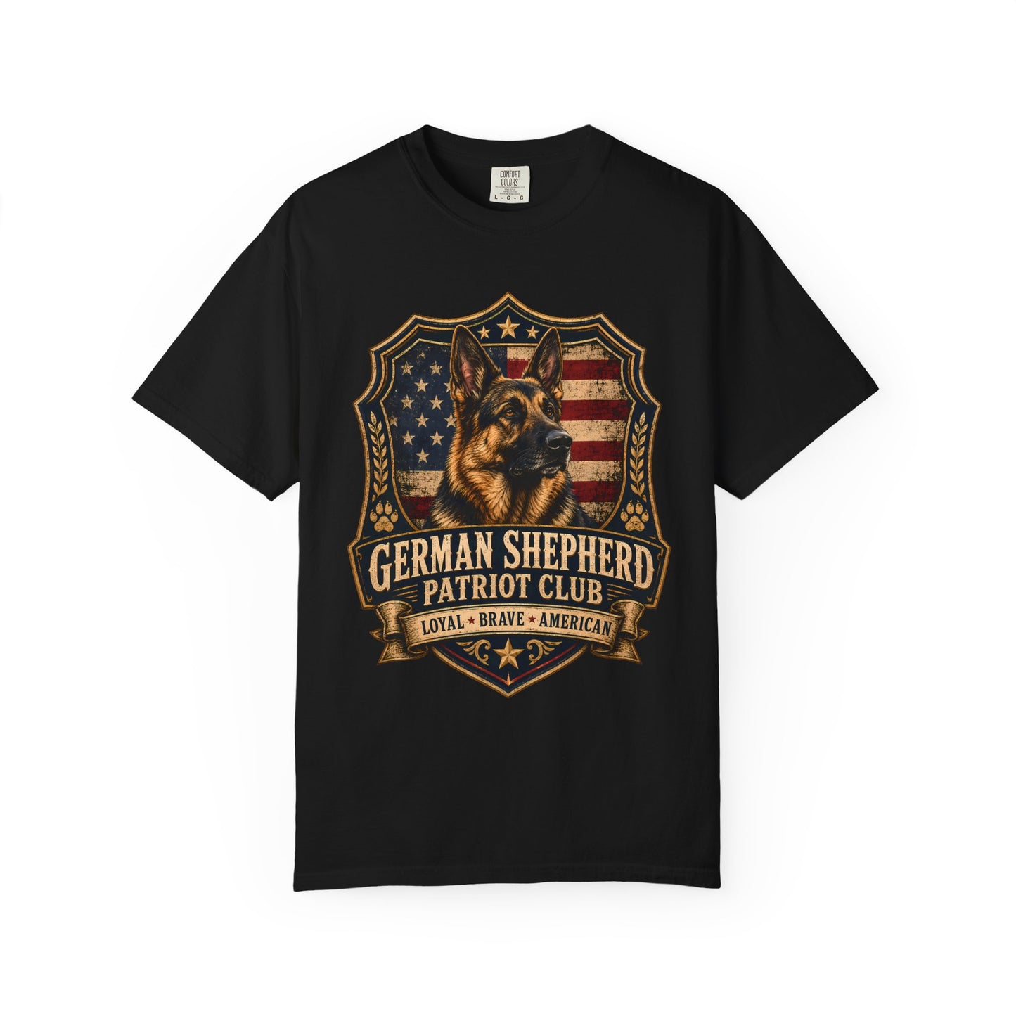 German Shepherd Patriot Club T-Shirt — Loyal Brave American Tee