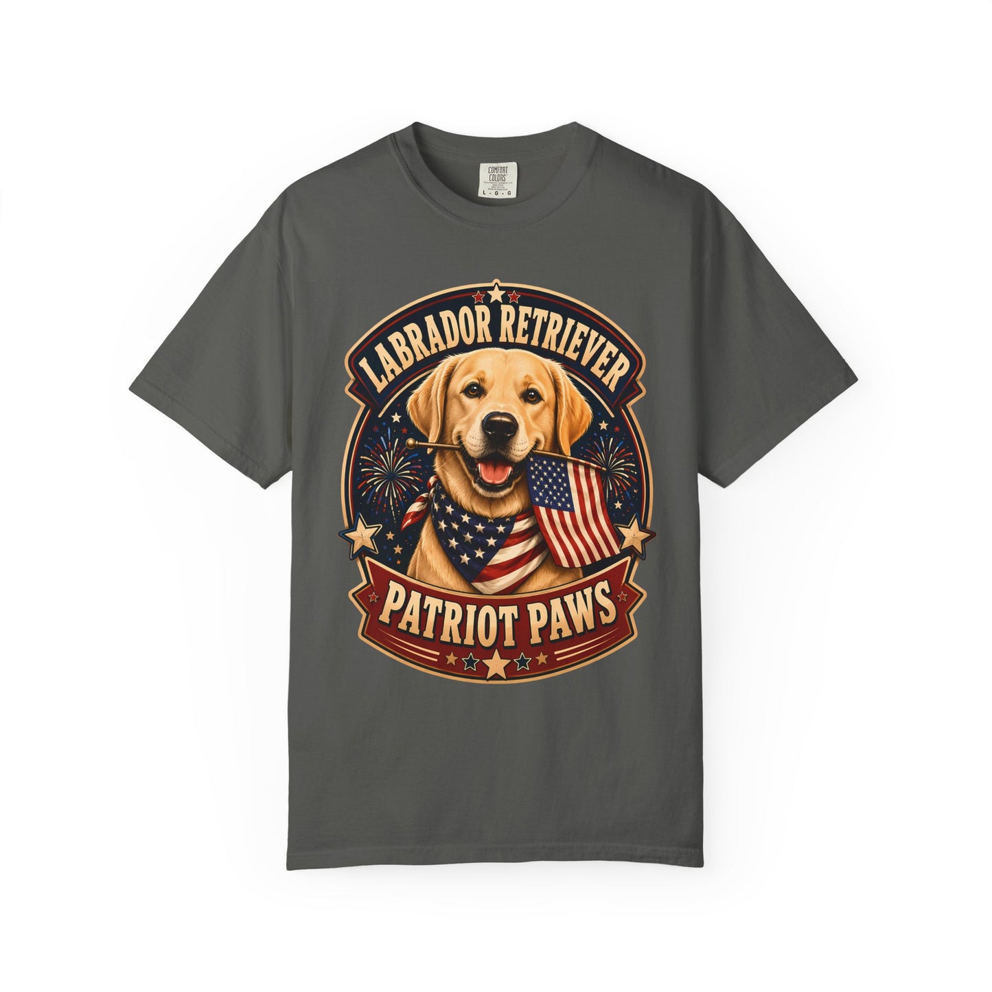 Labrador Retriever Patriot Paws T-Shirt — American Flag Dog Tee