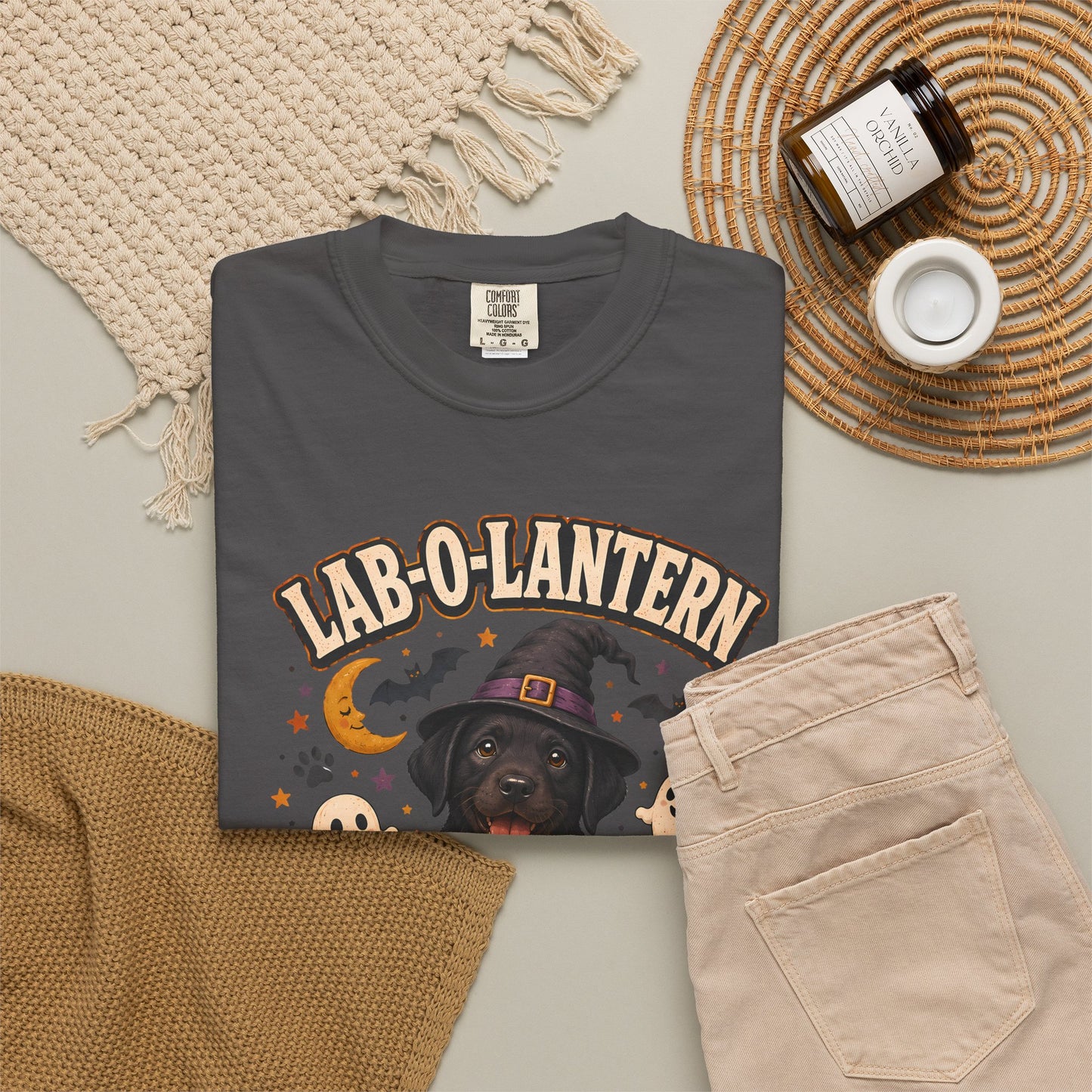 Lab-O-Lantern Season T-Shirt — Halloween Black Labrador Pumpkin Tee