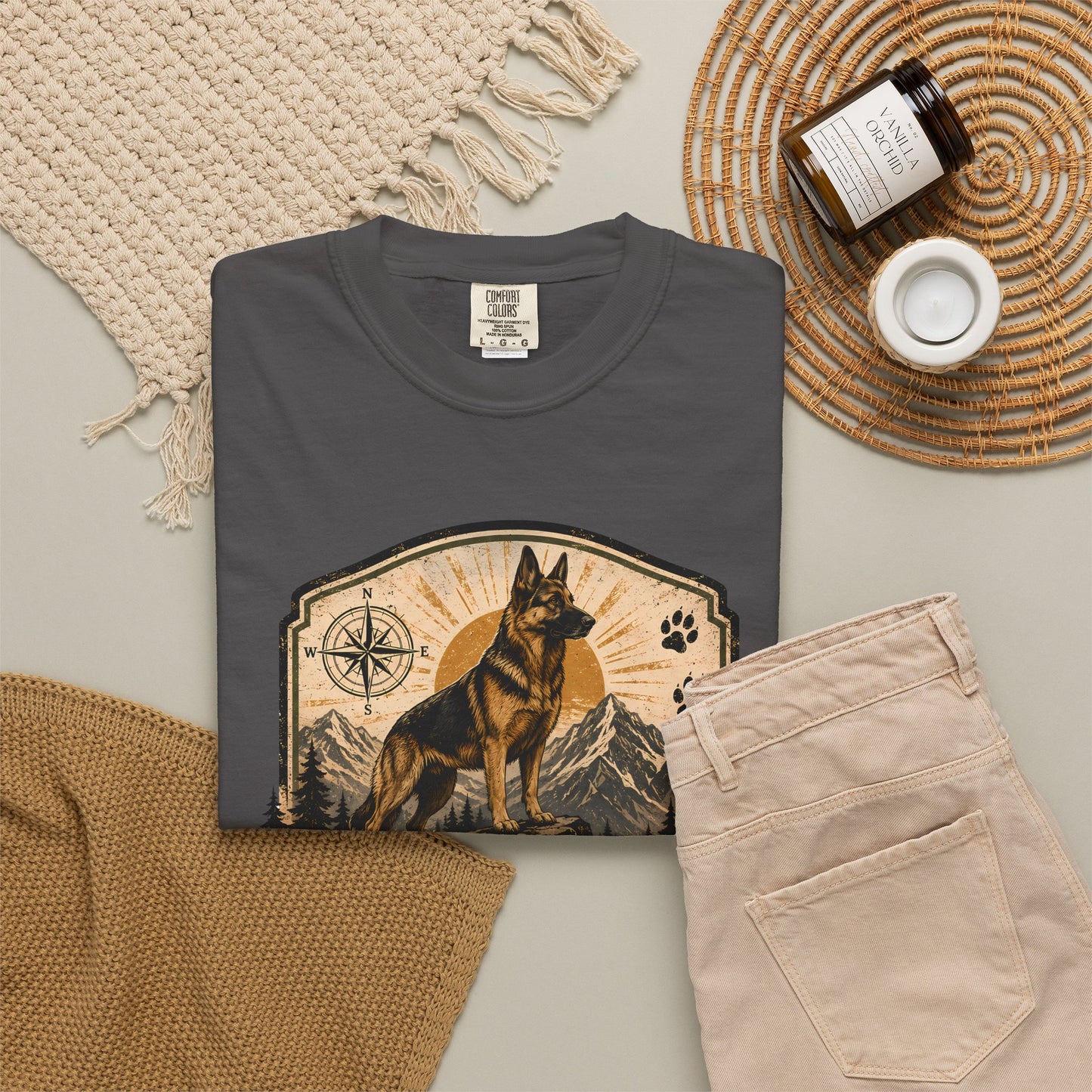 German Shepherd Trail Guard T-Shirt — Hike, Protect, Repeat