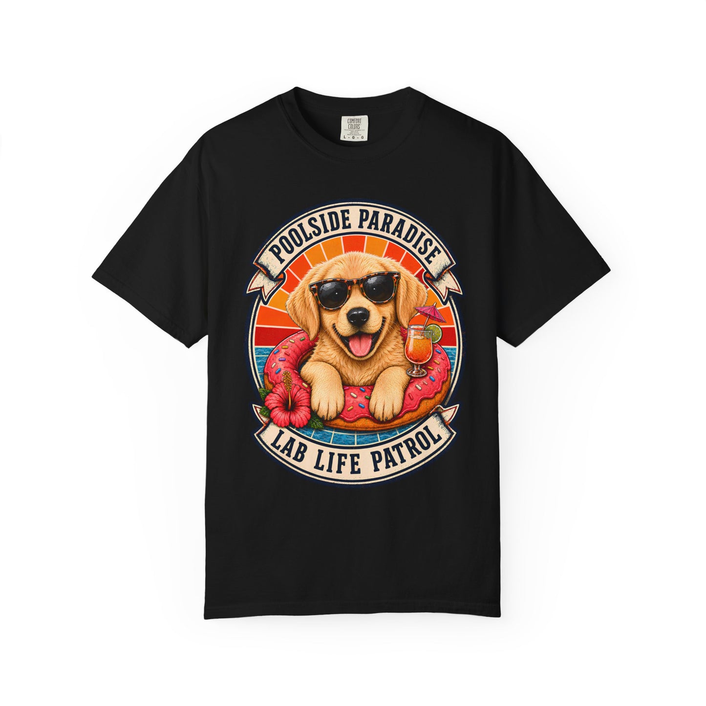 Poolside Paradise Lab Life Petrol - Unisex Garment-Dyed T-shirt