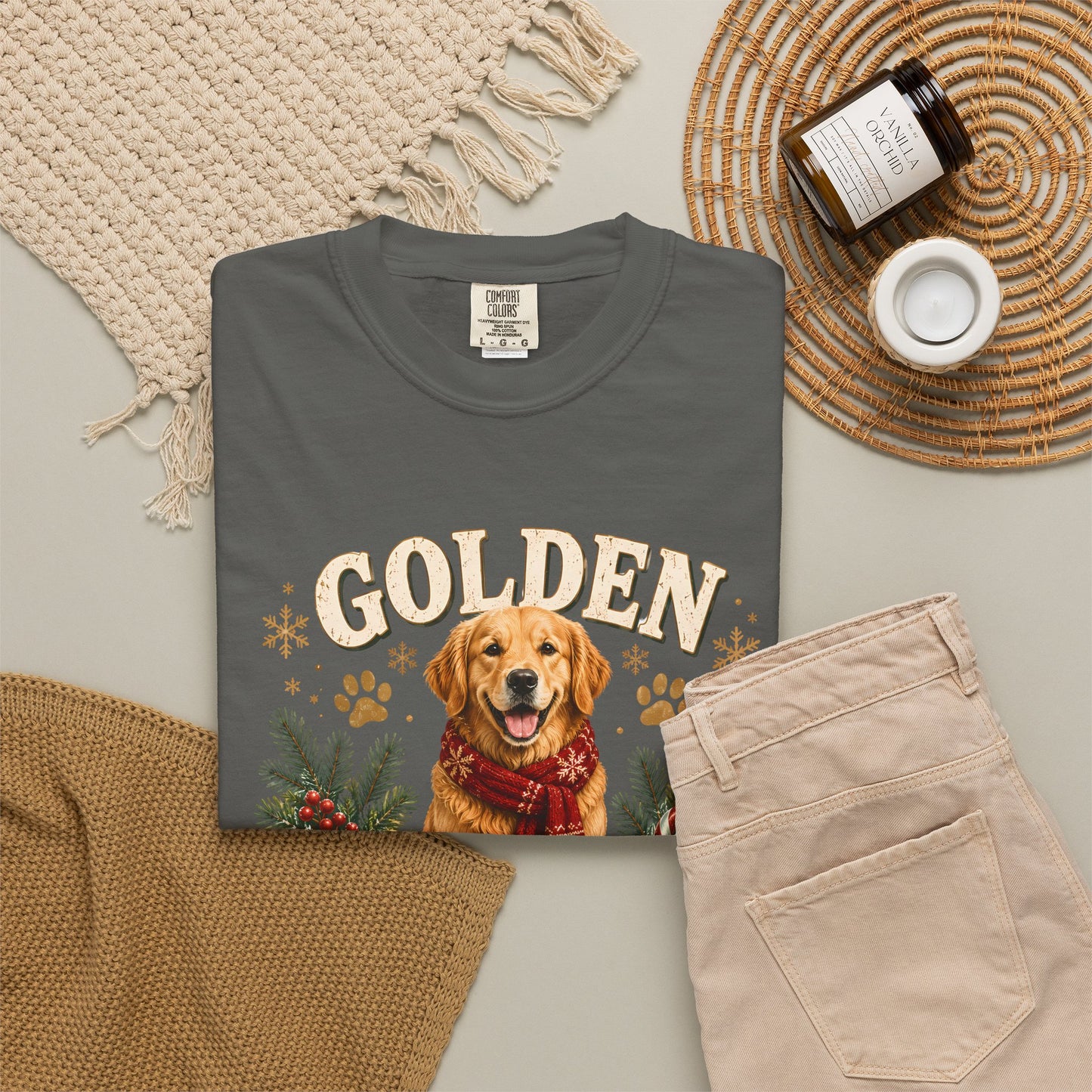 Golden Retriever Christmas Crew T-Shirt
