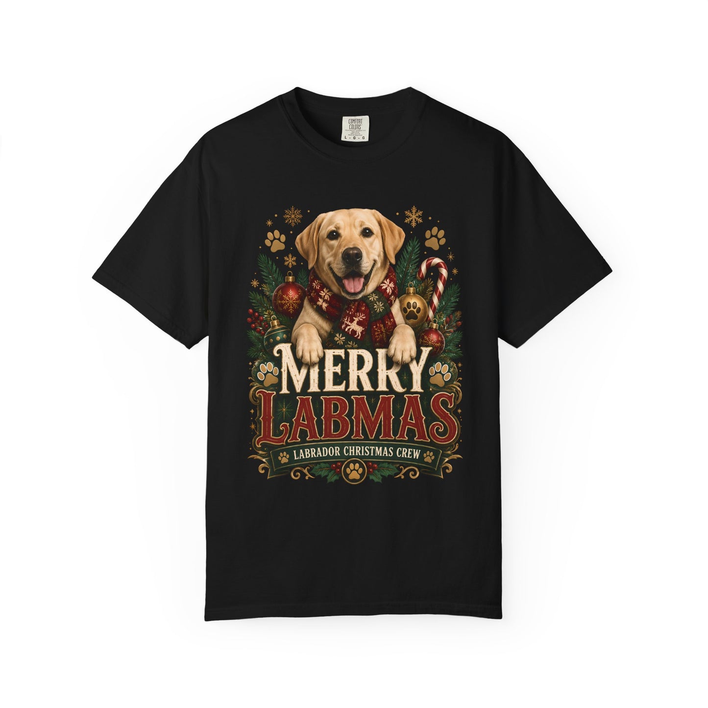 Merry Labmas T-Shirt — Labrador Christmas Crew Holiday Tee