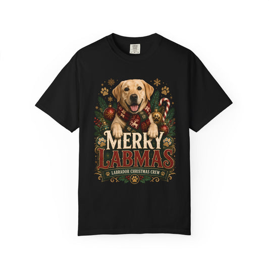 Merry Labmas T-Shirt — Labrador Christmas Crew Holiday Tee