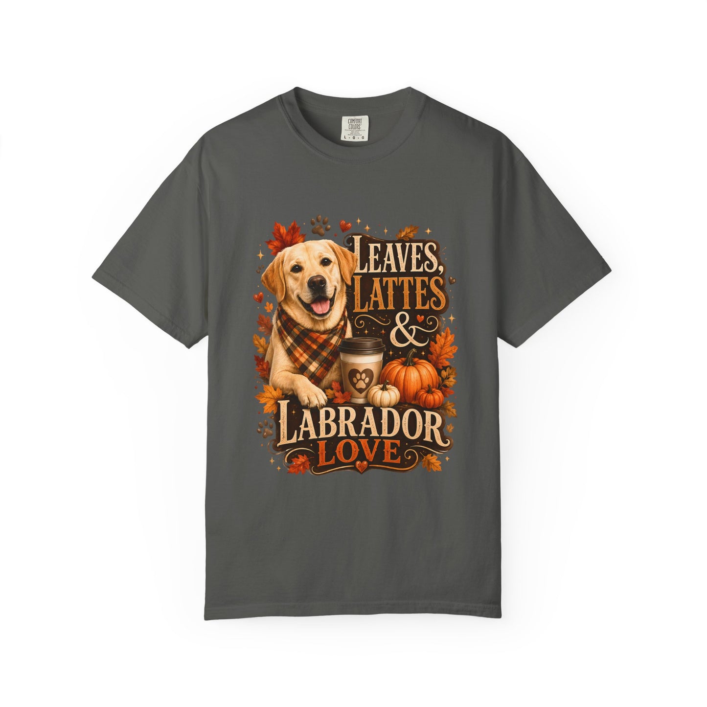 Labrador Fall T-Shirt - "Leaves, Lattes & Labrador Love" Autumn Dog Tee
