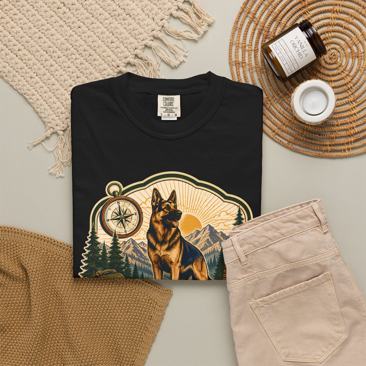 My Hiking Buddy Is A German Shepherd T-Shirt — Outdoor Dog Lover Tee