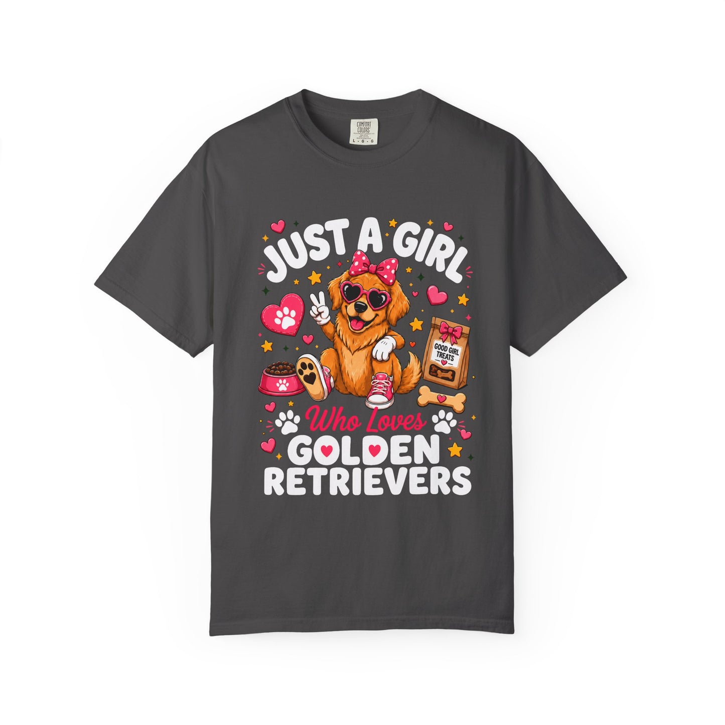 Just A Girl Golden Retrievers Unisex Garment-Dyed T-shirt