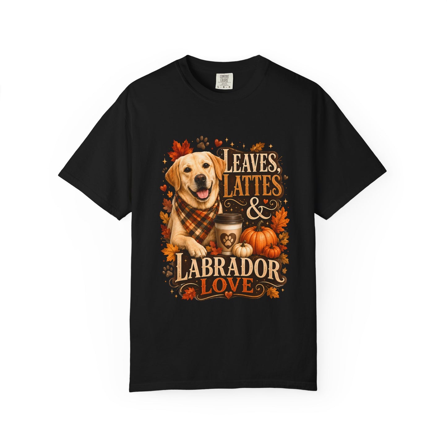 Labrador Fall T-Shirt - "Leaves, Lattes & Labrador Love" Autumn Dog Tee