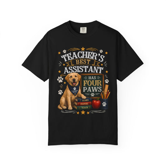 Teacher's Best Assistant Has Four Paws T-Shirt — Dog Lover Teacher Gift