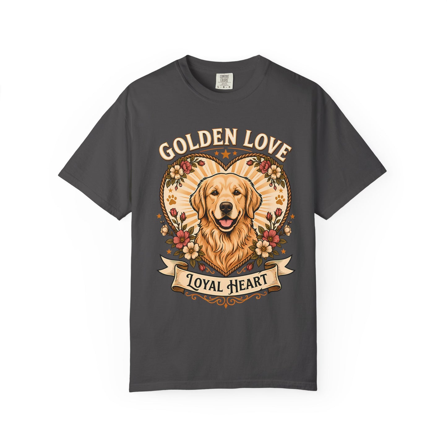 Golden Love Loyal Heart T-Shirt — Golden Retriever Dog Lover Tee