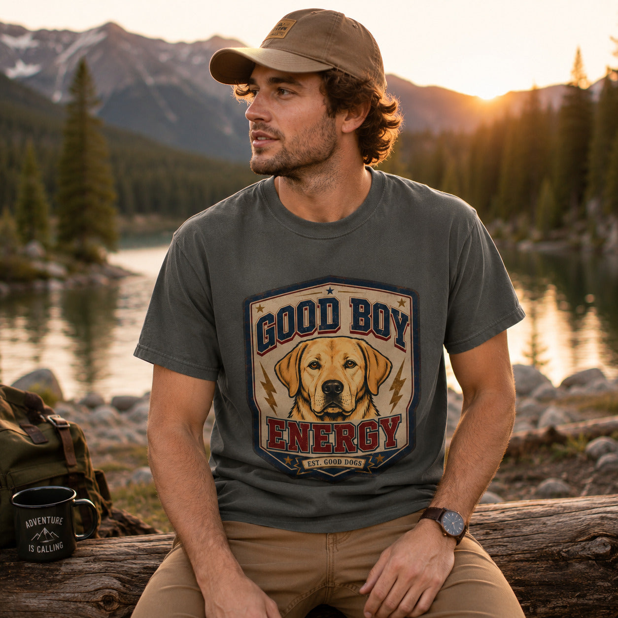 Good Boy Energy T-Shirt — Vintage Labrador Graphic Tee